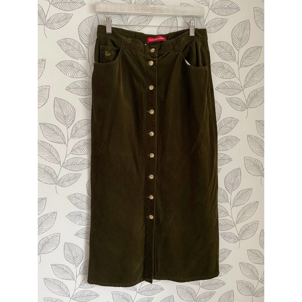 Gloria Vanderbilt Green Croduroy Skirt, NWT, Size 12